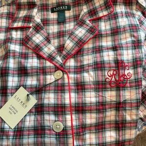 Lauren Ralph Lauren Plaid Pajama Top - Red, Green, White